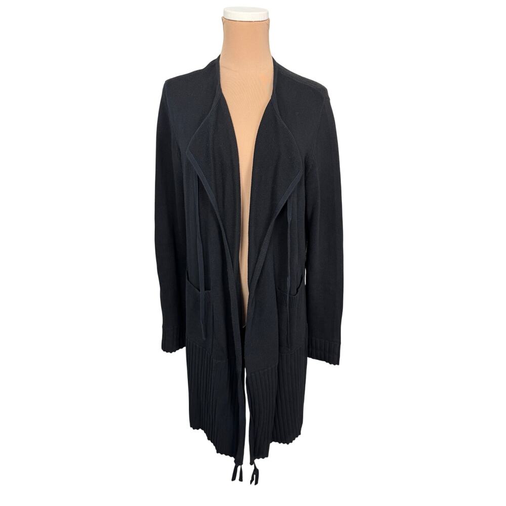 Cabi Long Black Open Cardigan #5827 Medium